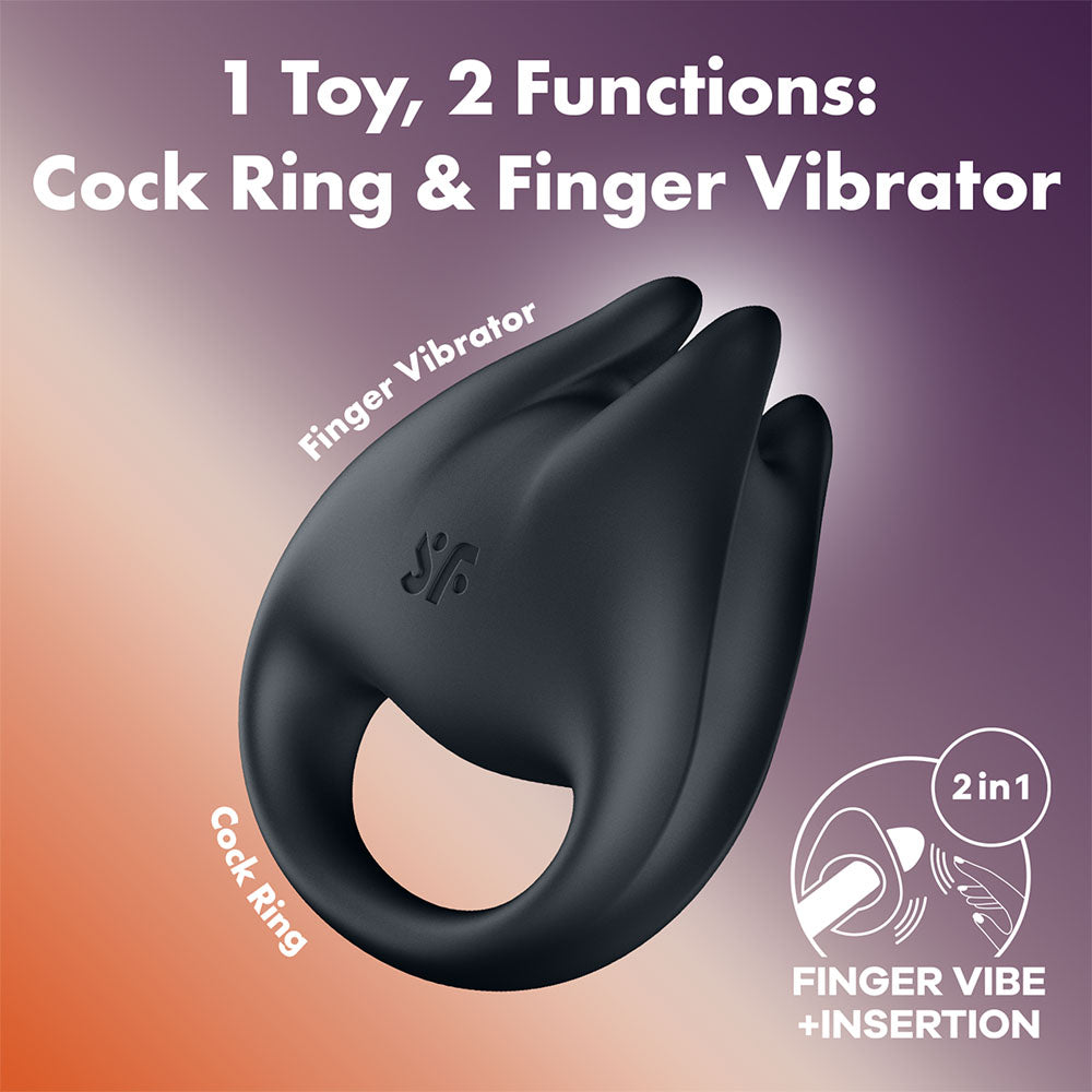 Satisfyer Perfect Pair 1 - Black USB-C Rechargeable Vibrating Couples Ring