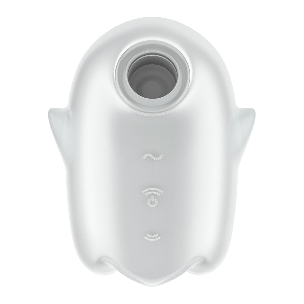 Satisfyer Glowing Ghost - White - Glow in Dark White USB Rechargeable Air Pulse Stimulator