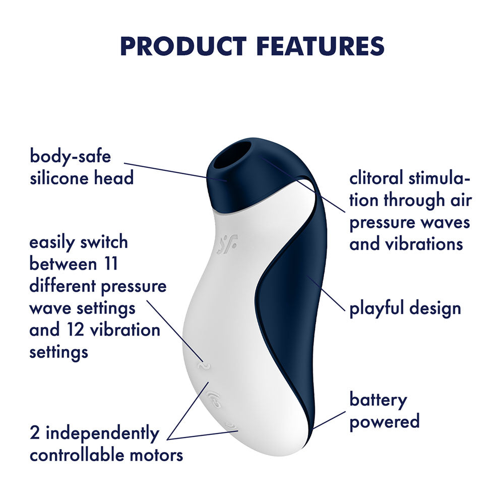 Satisfyer Orca - Battery Series - Navy Blue Air Pulse Clitoral Stimulator