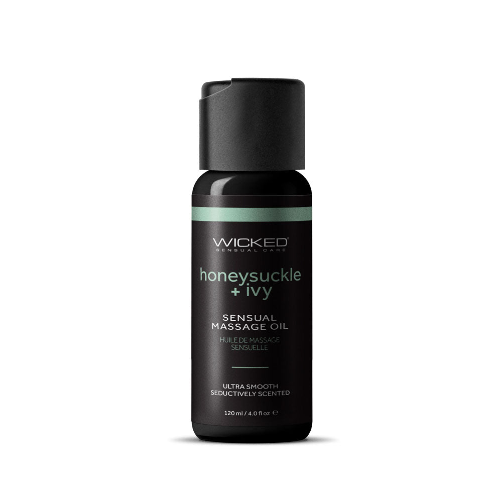 Wicked Sensual Massage Oil - Honeysuckle + Ivy - Honeysuckle and Ivy Scented Massage Oil - 120 ml Tube