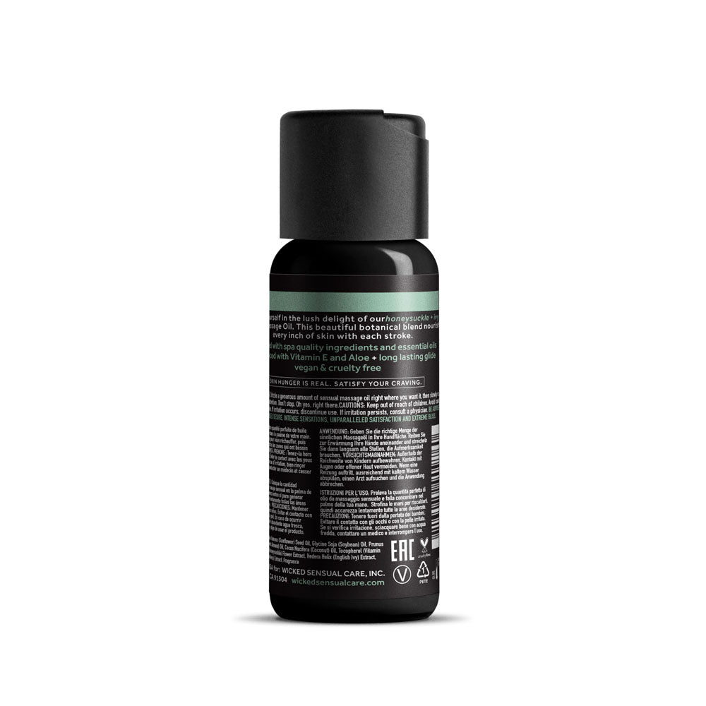 Wicked Sensual Massage Oil - Honeysuckle + Ivy - Honeysuckle and Ivy Scented Massage Oil - 120 ml Tube