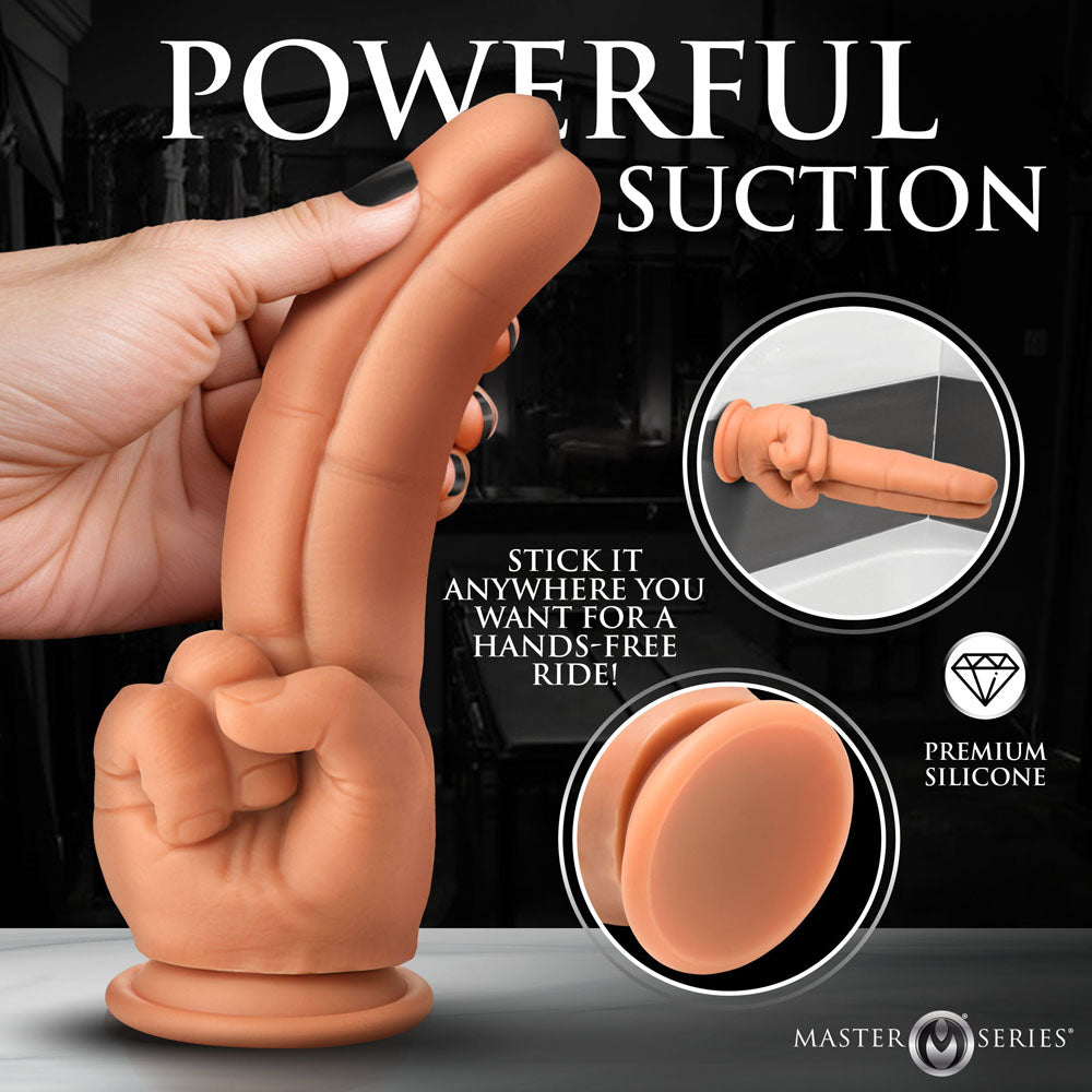 Master Series The Pleaser - Flesh 23.6 cm Double Finger Dildo