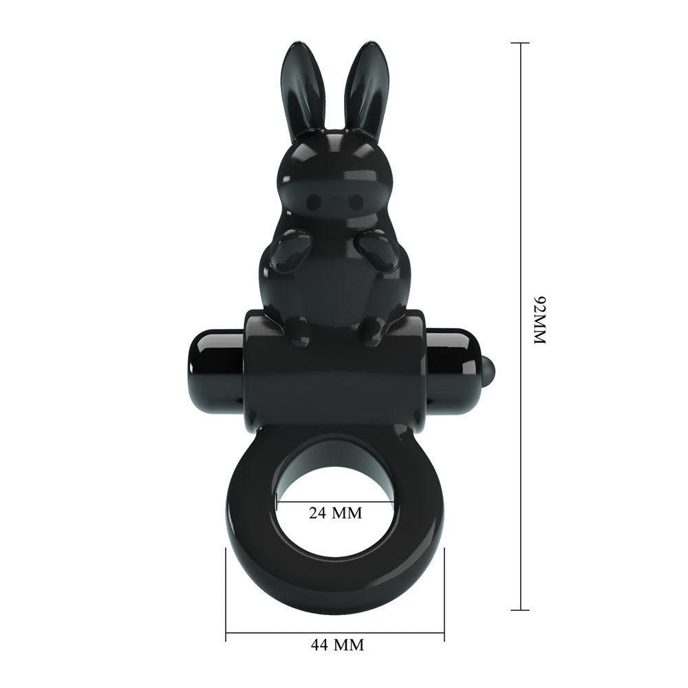 Party Up LEO Vibrating Cock Ring - Black Vibrating Cock Ring