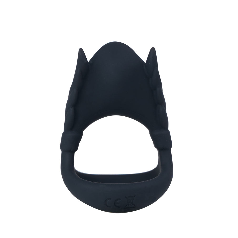 Maia ROCKY - Black - Black USB Rechargeable Vibrating Cock & Balls Ring