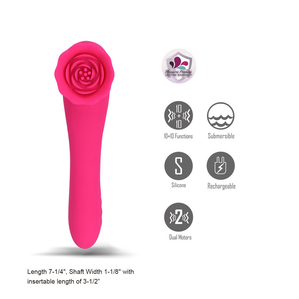 Maia ROZA - Pink 18.4 cm USB Rechargeable Dual Ended Vibrator