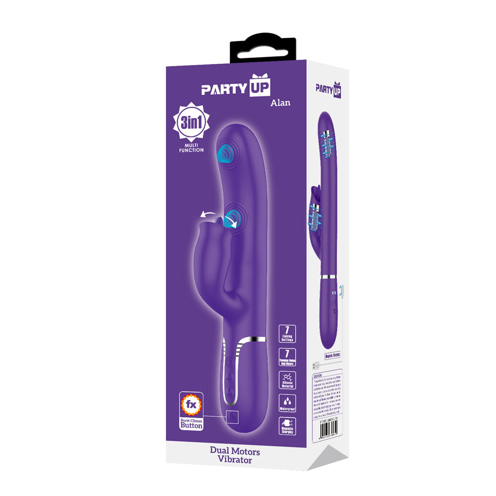 Party Up ALAN Dual Motor Vibrator - Purple