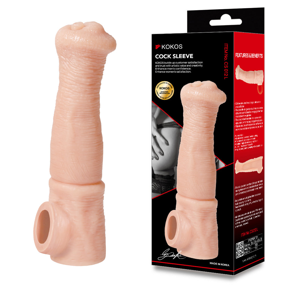 Kokos Cock Sleeve 012 - Flesh Penis Extension Sleeve - Large Size