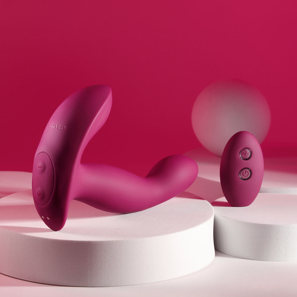 Evolved COME ON OVER - Burgundy Red 15.9 cm USB Rechargeable Vibrator with Wireless Remote