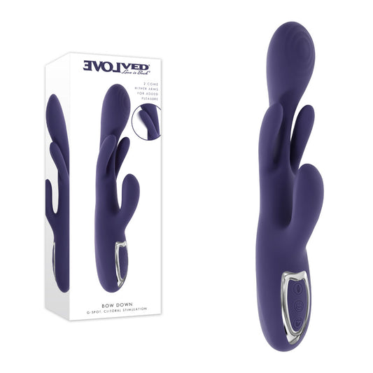 Evolved BOW DOWN - Purple USB Rechargeable Rabbit Vibrator