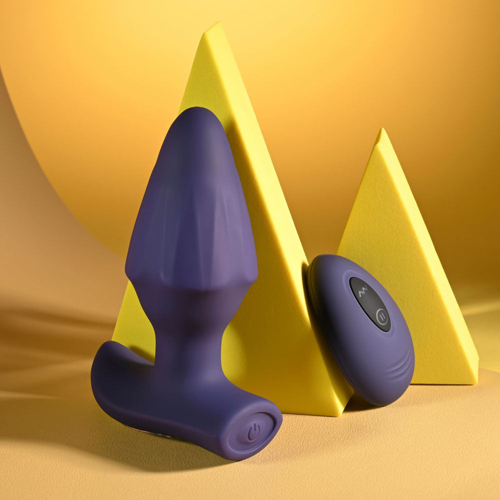 Evolved STARBURST - Purple 10.1 cm USB Rechargeable Vibrating Butt Plug with Wireless Remote