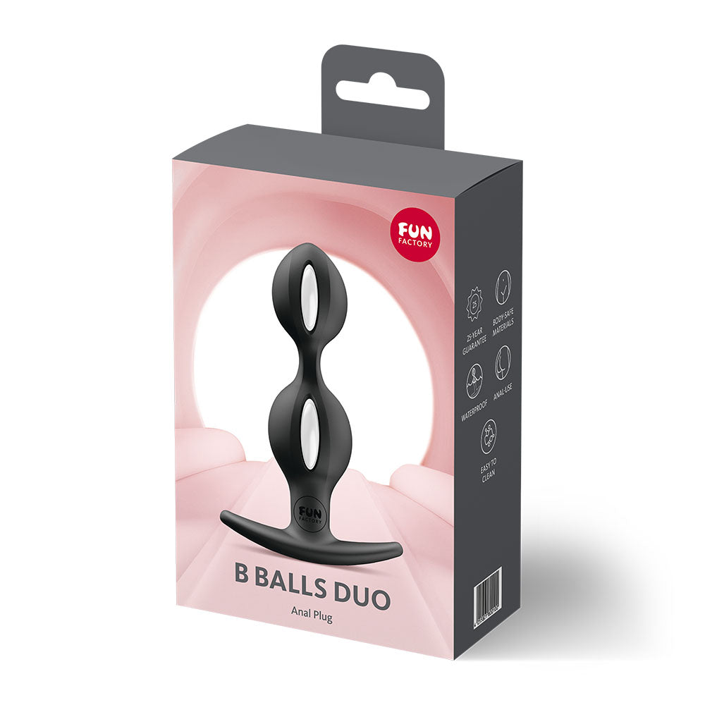 Fun Factory B BALLS DUO Black - Black 13 cm Weighted Kegel Balls