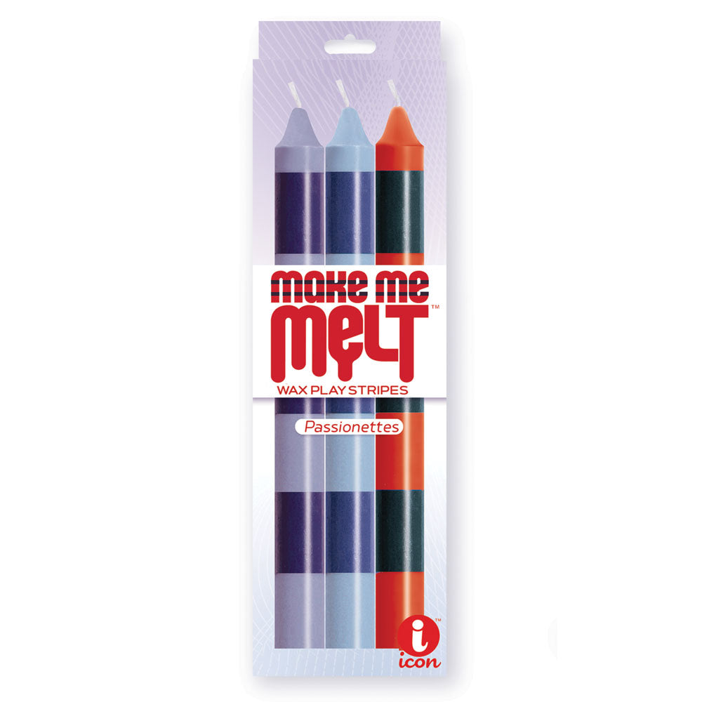 The 9's Make Me Melt Drip Candle 3-Pk, Passionettes