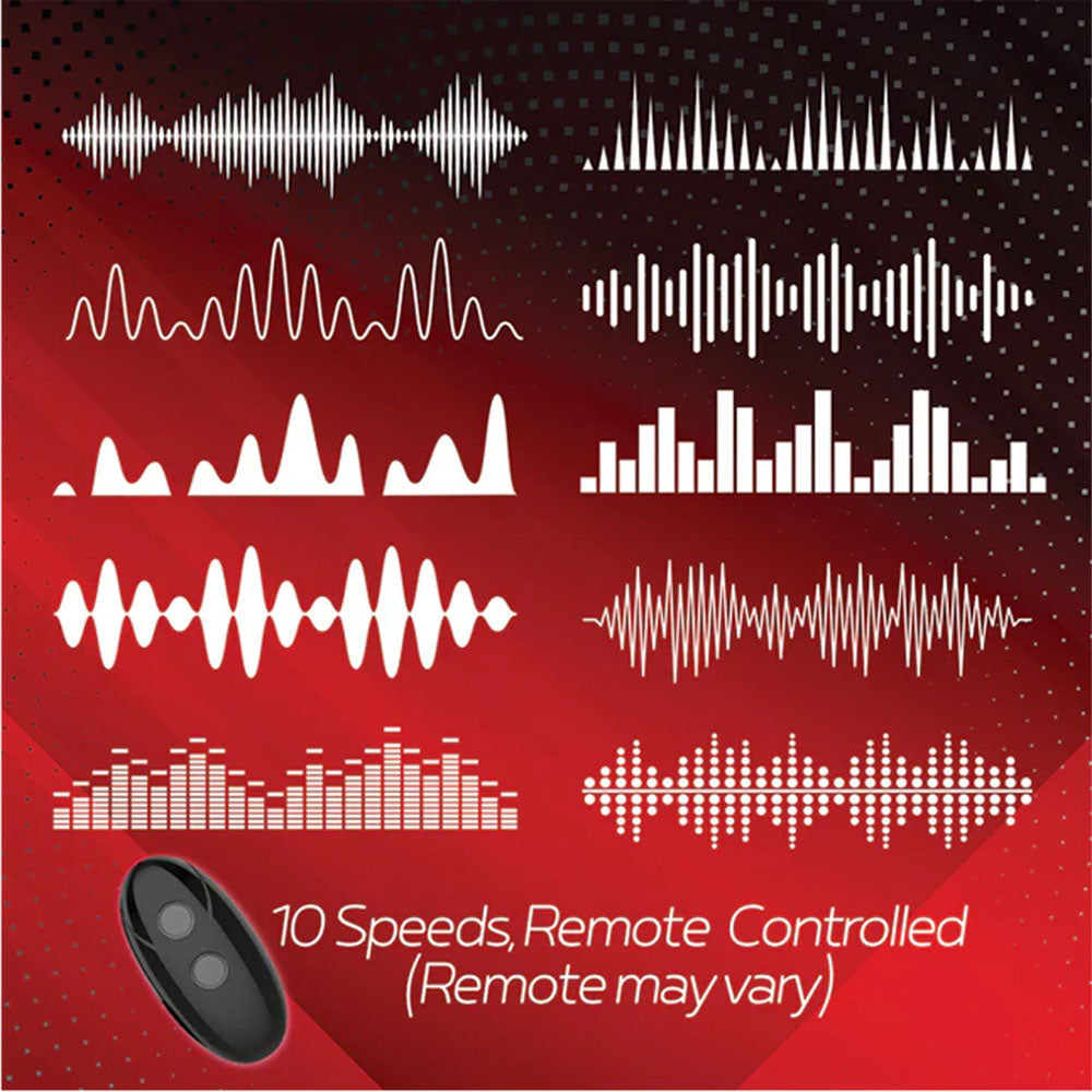 Red Dot Rings - V3 - Black USB Rechargeable Vibrating Cock & Ball Ring with Remote
