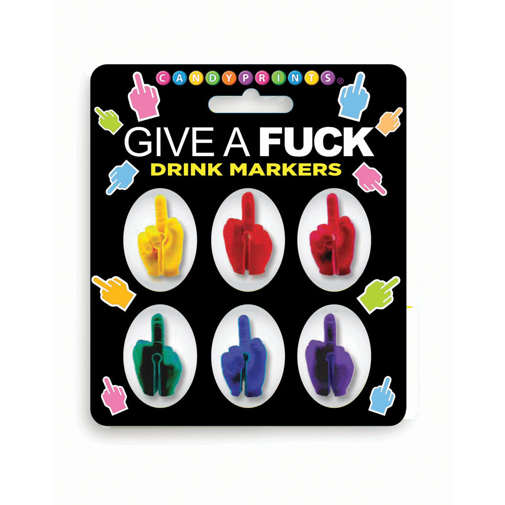 Give A Fuck Drink Markers - Novelty Drink Markers - Set of 6