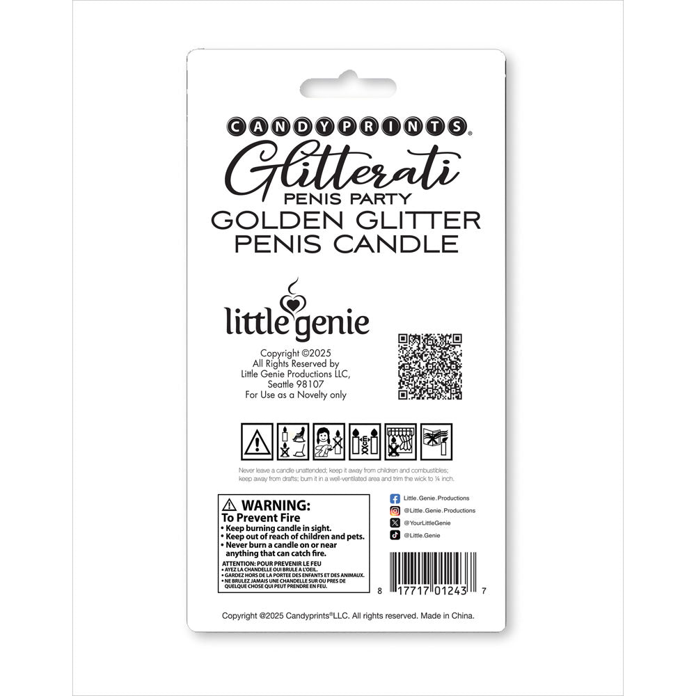 Glitterati Gold Glitter Penis Candle