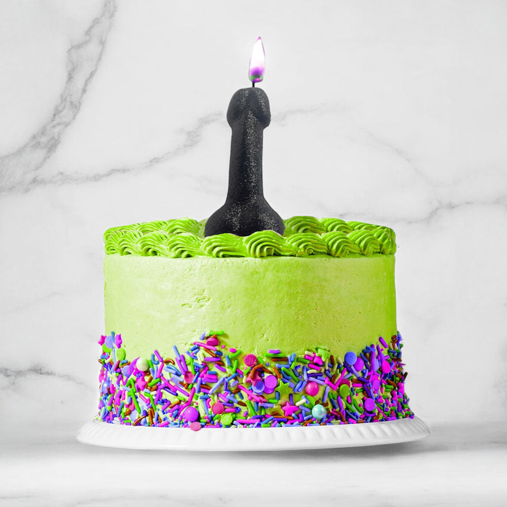 Glitterati Black Glitter Penis Candle