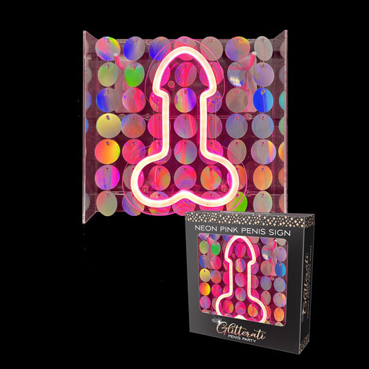 Glitterati Neon Pink Penis Sign