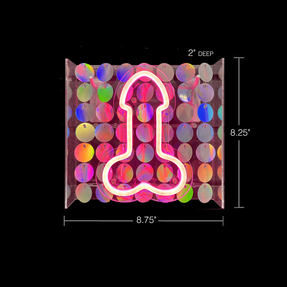 Glitterati Neon Pink Penis Sign