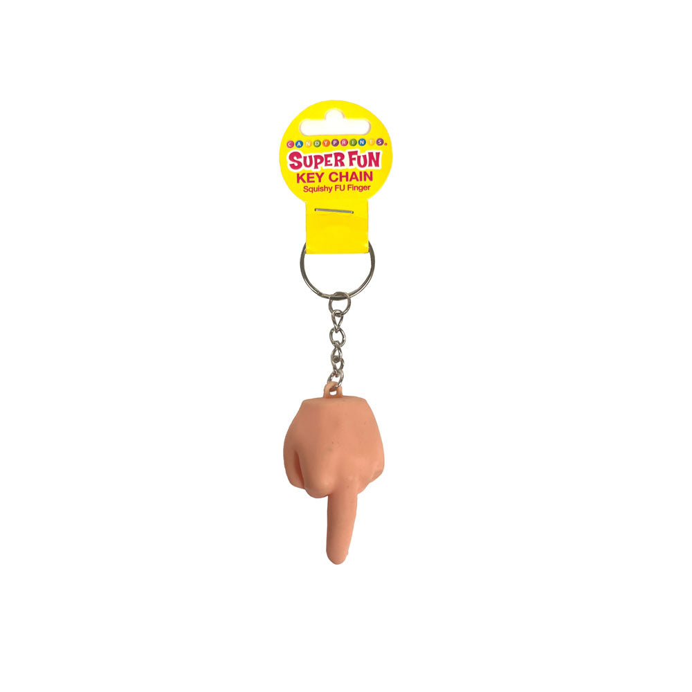 Super Fun Key Chain - Squishy FU Finger - Novelty Keychain