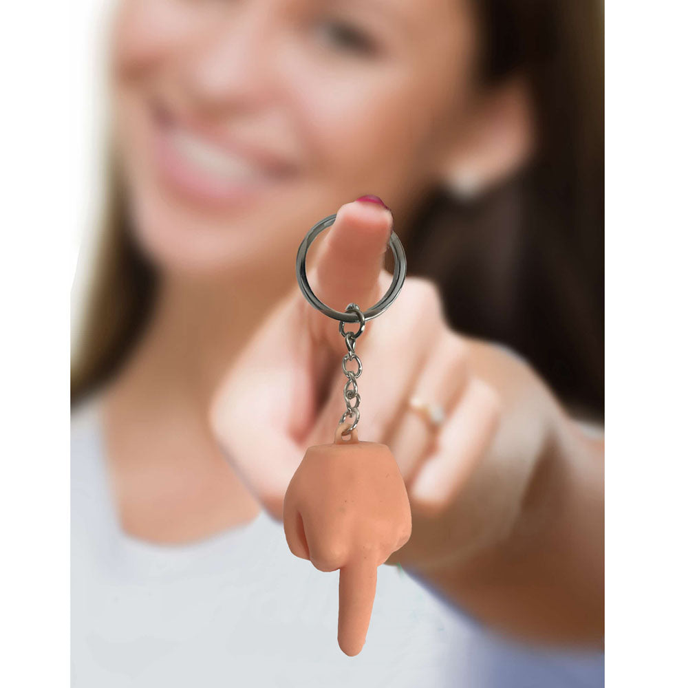 Super Fun Key Chain - Squishy FU Finger - Novelty Keychain