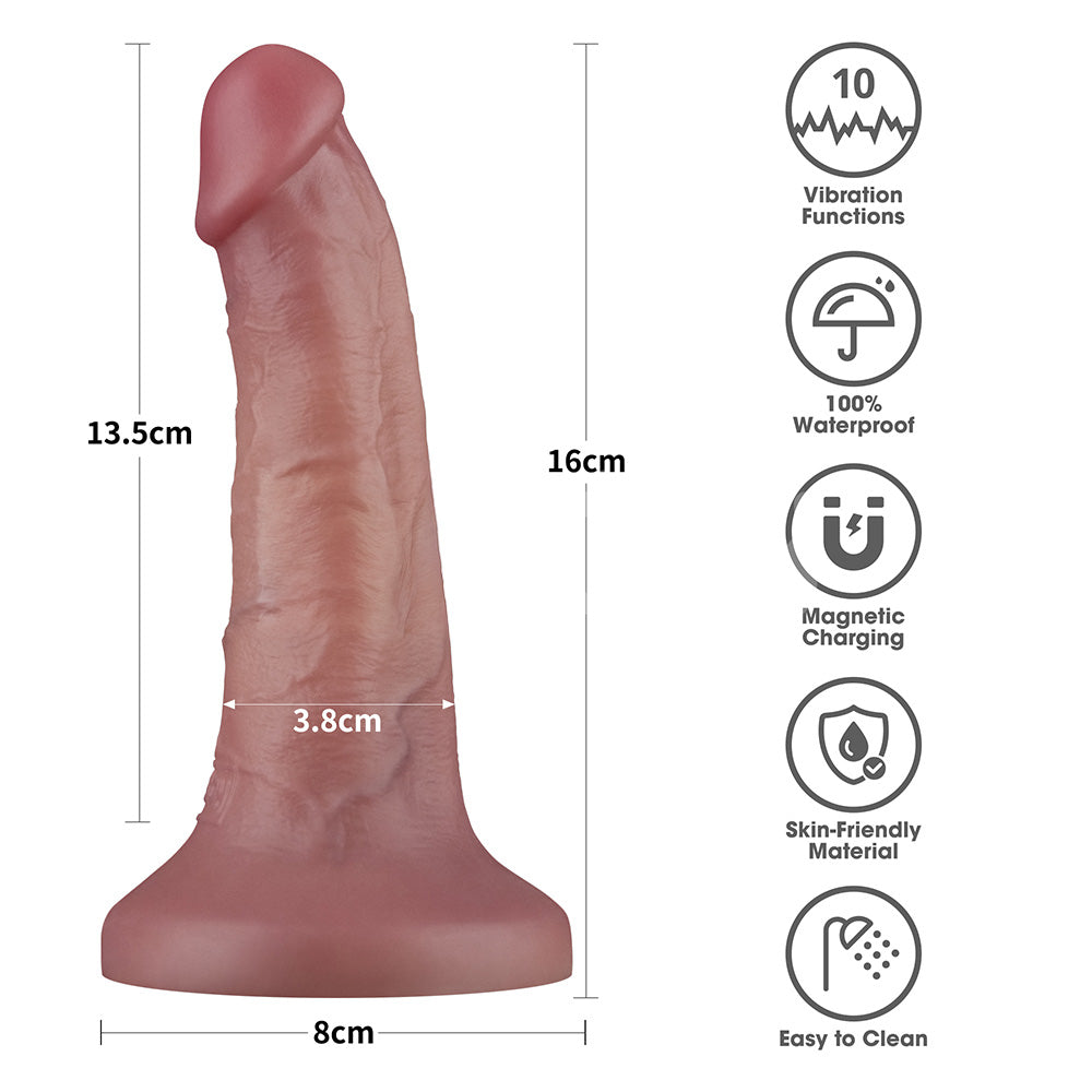 Dual Density Power Cock - 6 Inch Flesh