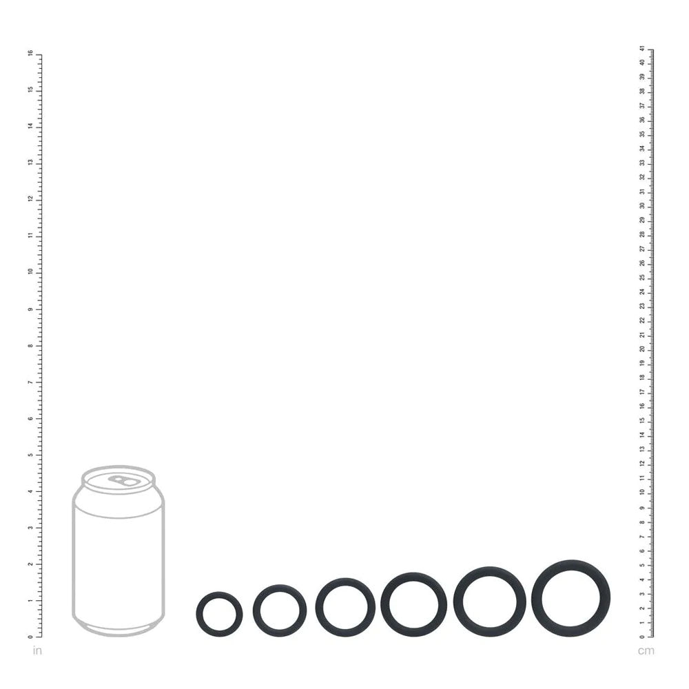 LEVELZ Classic Silicone Cock Ring Set of 6