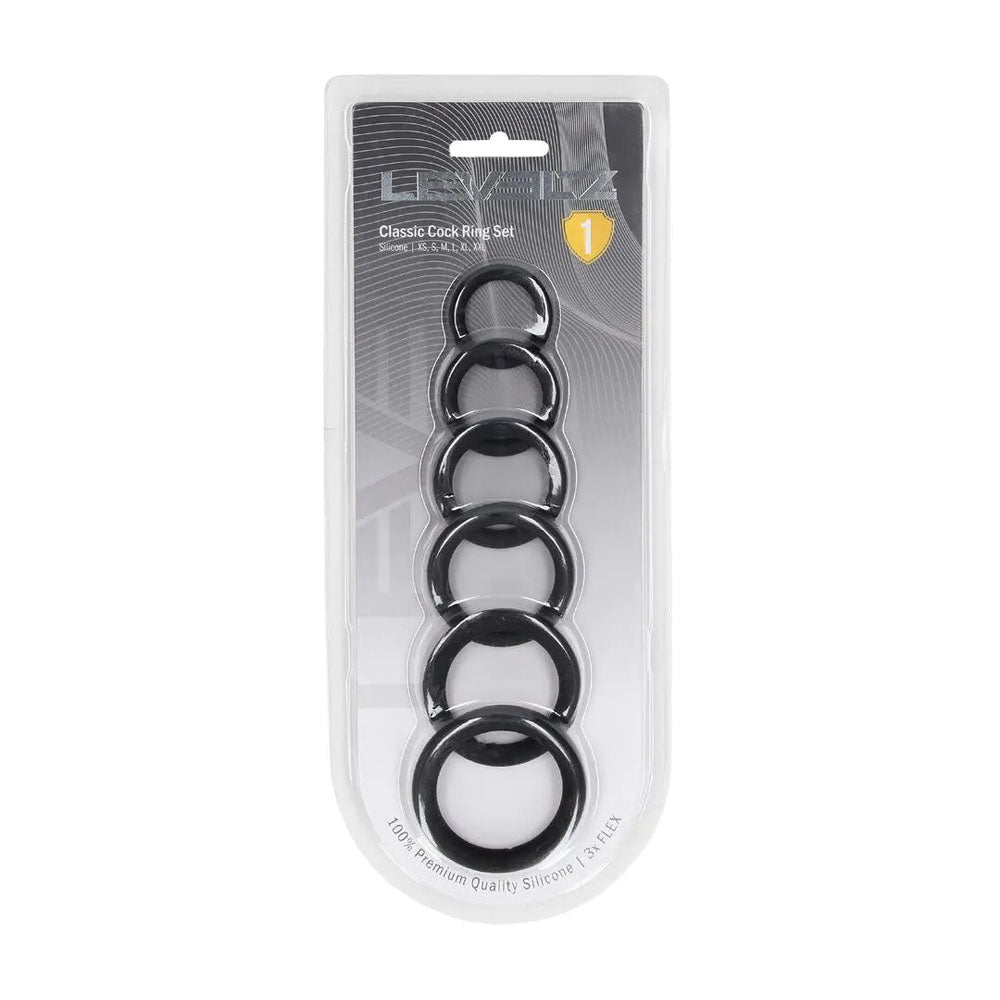 LEVELZ Classic Silicone Cock Ring Set of 6