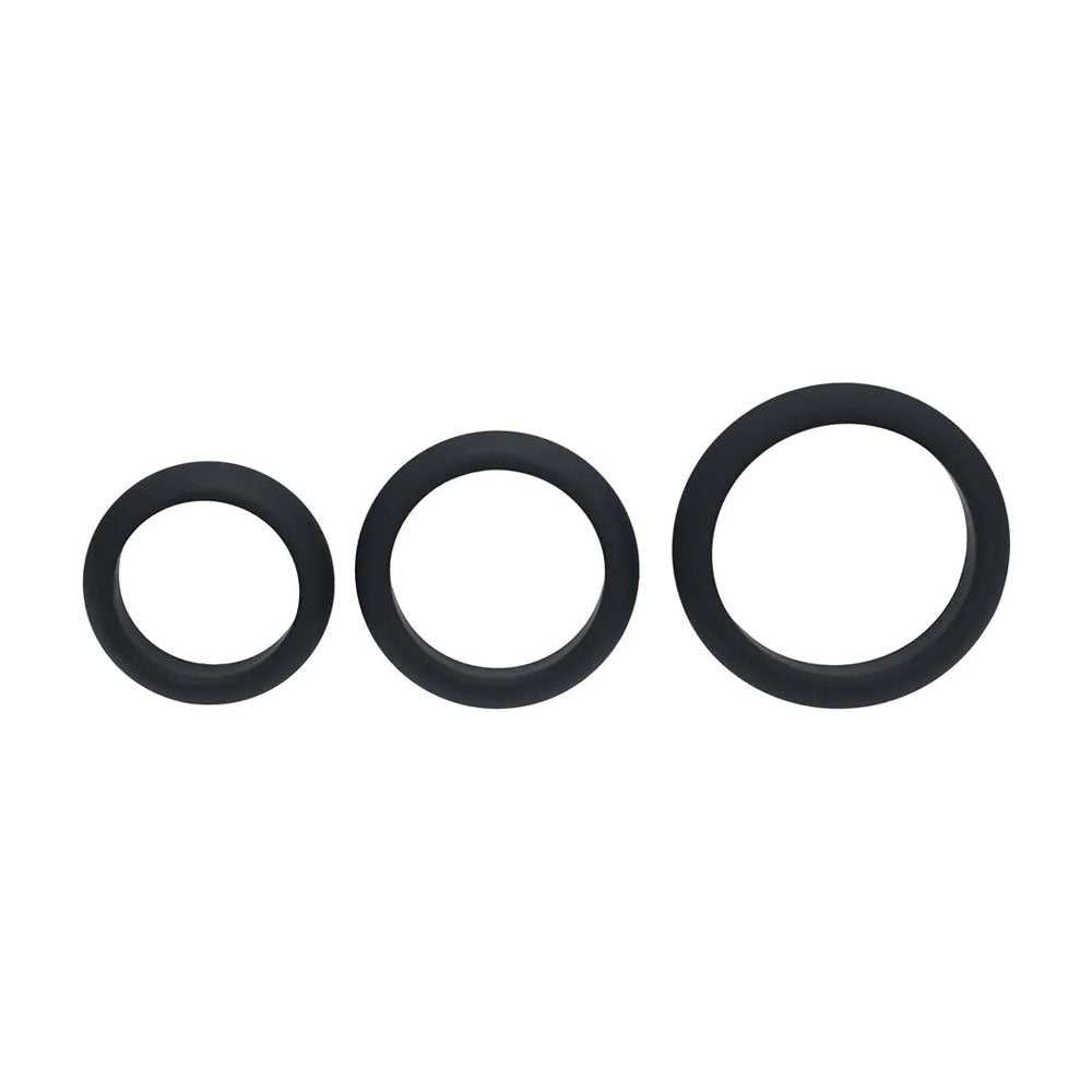 LEVELZ Wide O Silicone Cock Ring Set of 3 - S/M/L
