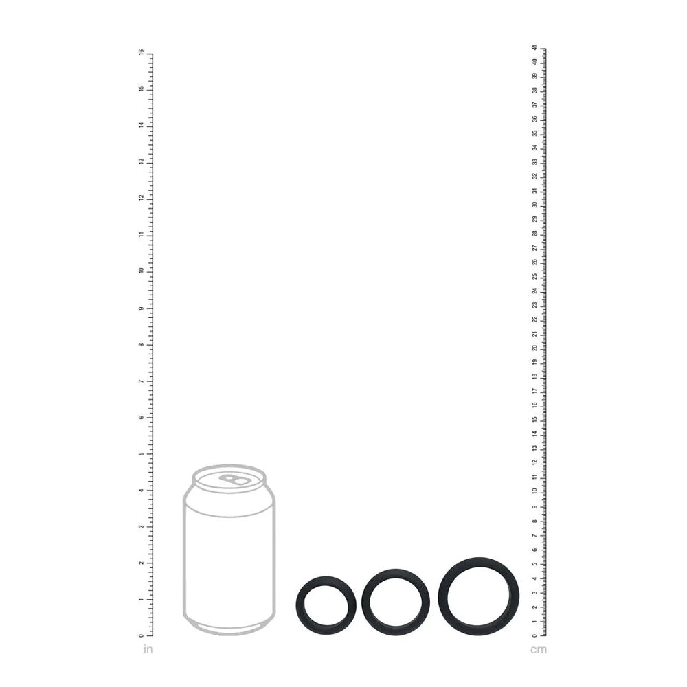 LEVELZ Wide O Silicone Cock Ring Set of 3 - S/M/L