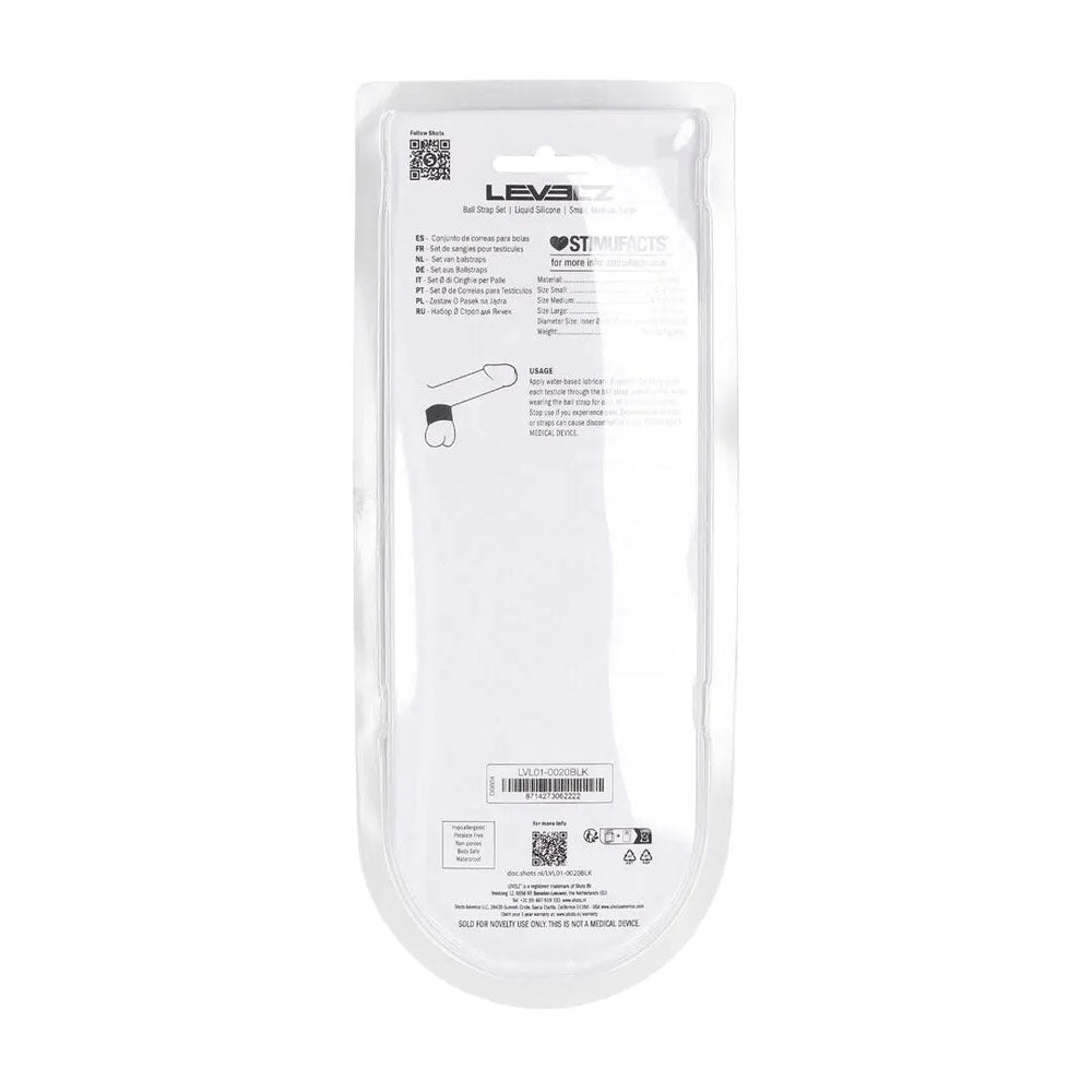 LEVELZ Liquid Silicone Ball Strap Set of 3 - Black