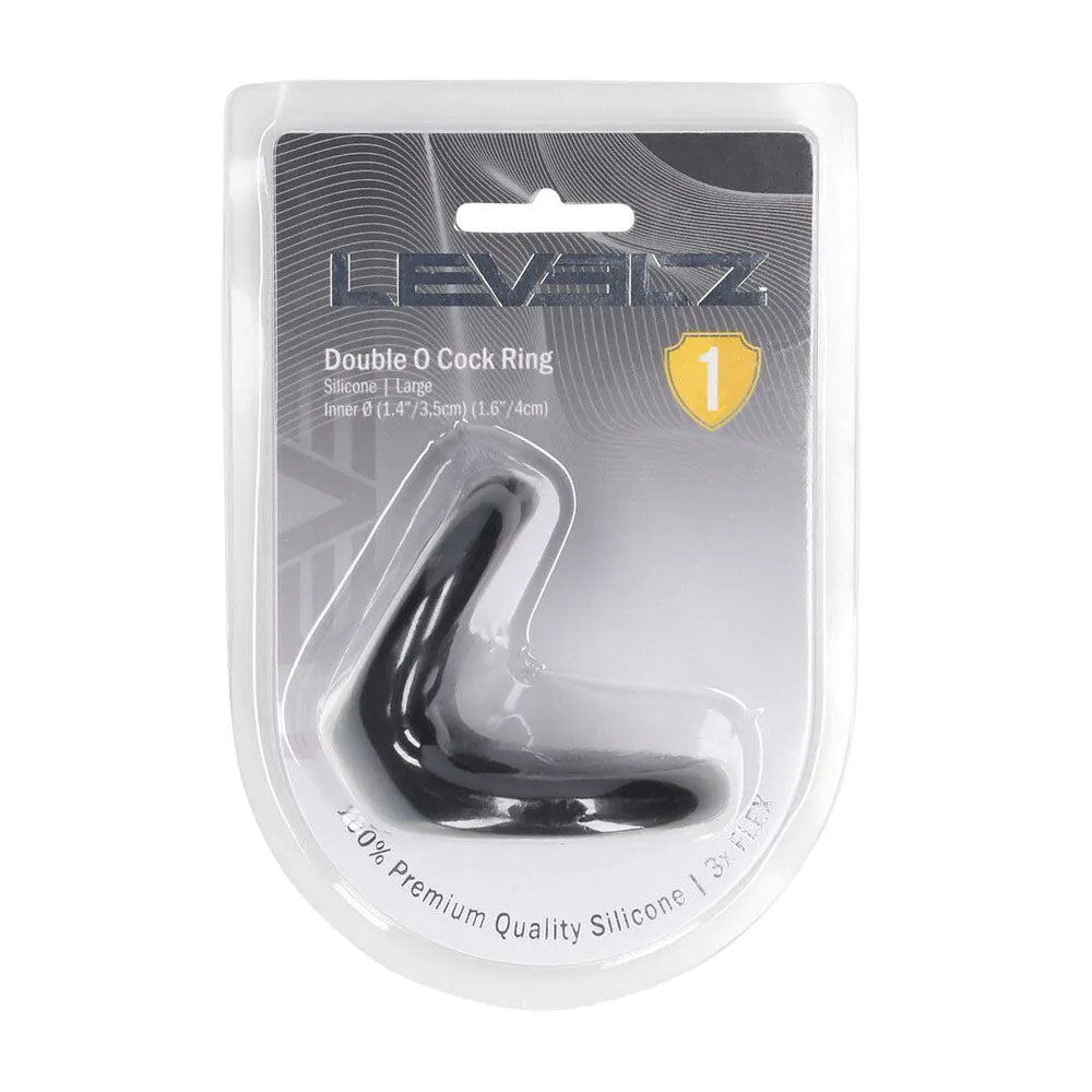 LEVELZ Double O Silicone Cock Ring - L - Black