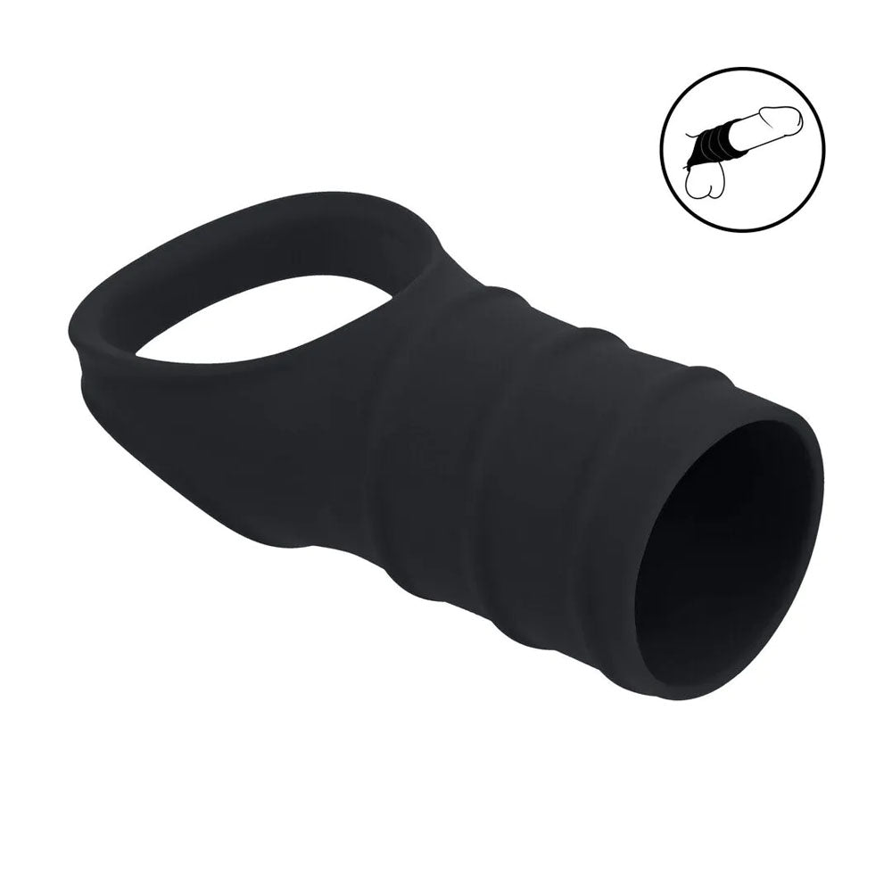 LEVELZ Silicone Cock Ring & Ribbed Sleeve