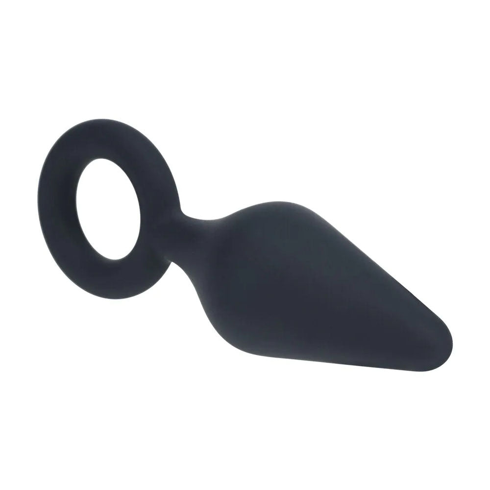 LEVELZ Silicone Anal Plug with Loop - Small - Black