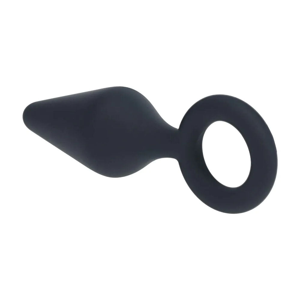 LEVELZ Silicone Anal Plug with Loop - Small - Black