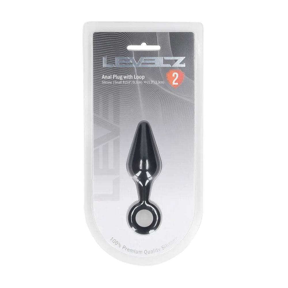 LEVELZ Silicone Anal Plug with Loop - Small - Black