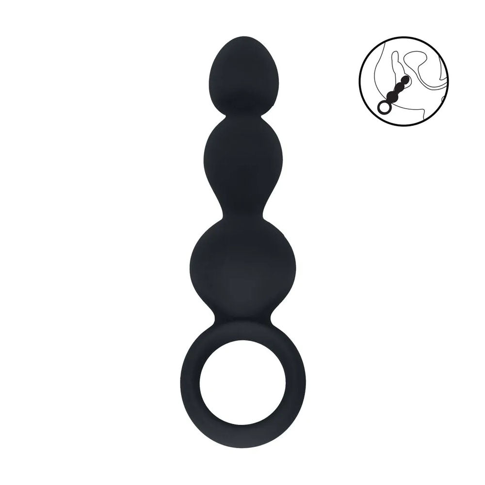 LEVELZ Beaded Silicone Anal Probe with Loop