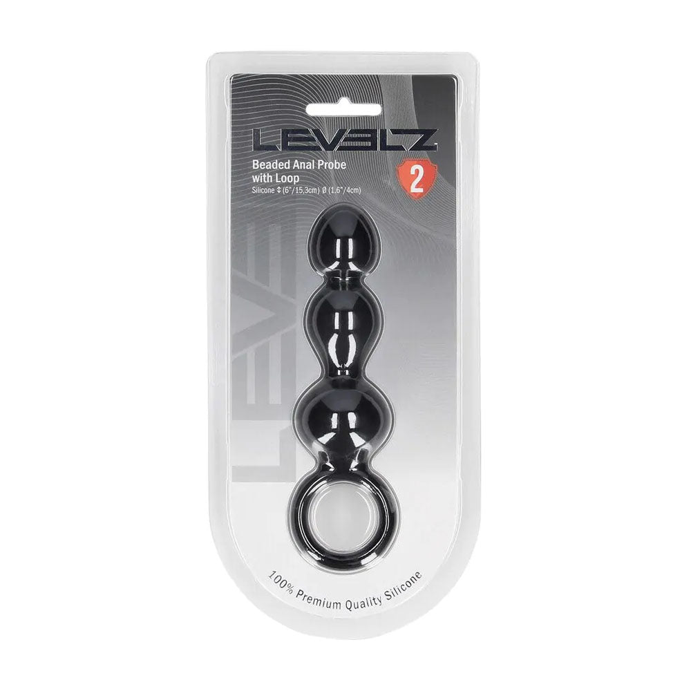 LEVELZ Beaded Silicone Anal Probe with Loop