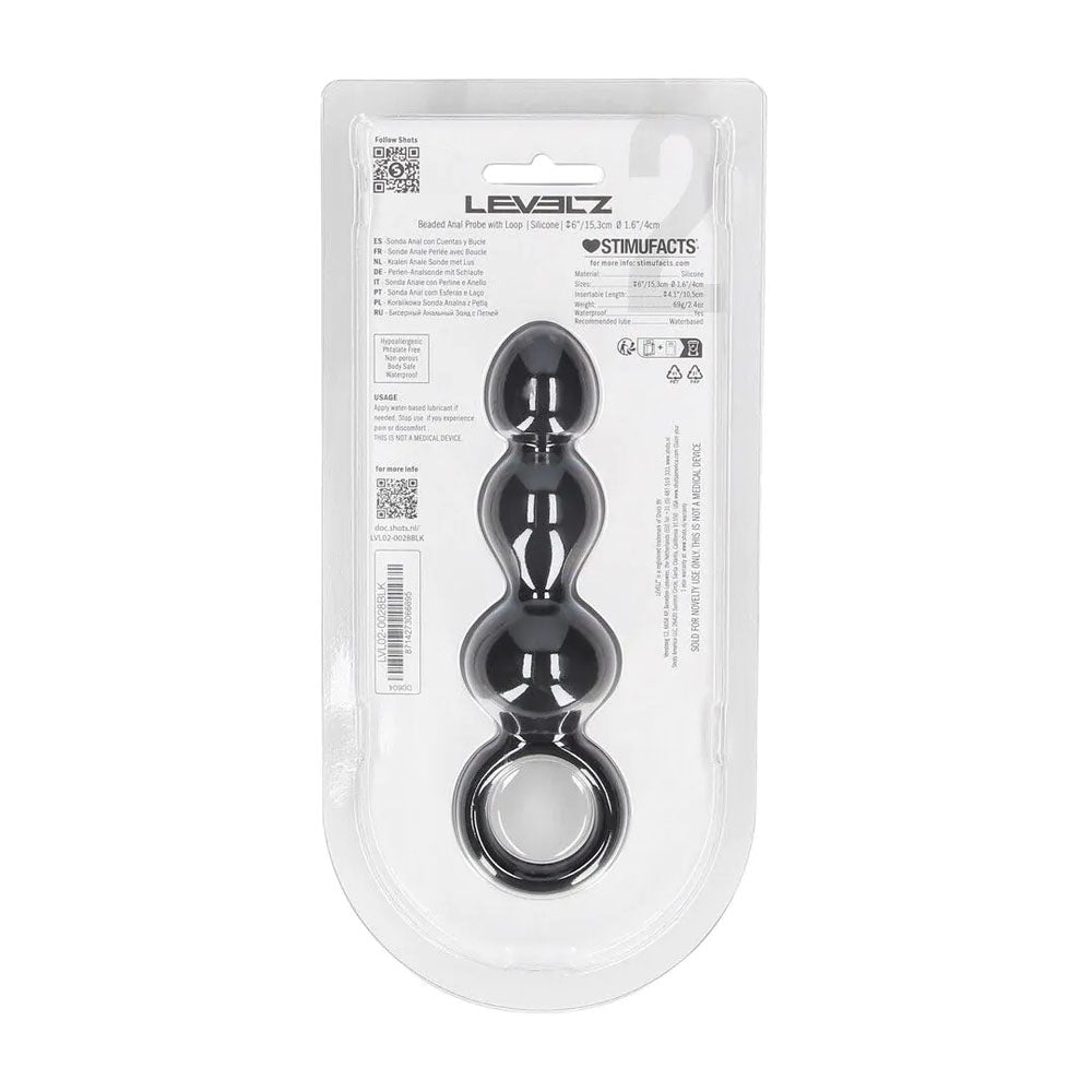 LEVELZ Beaded Silicone Anal Probe with Loop