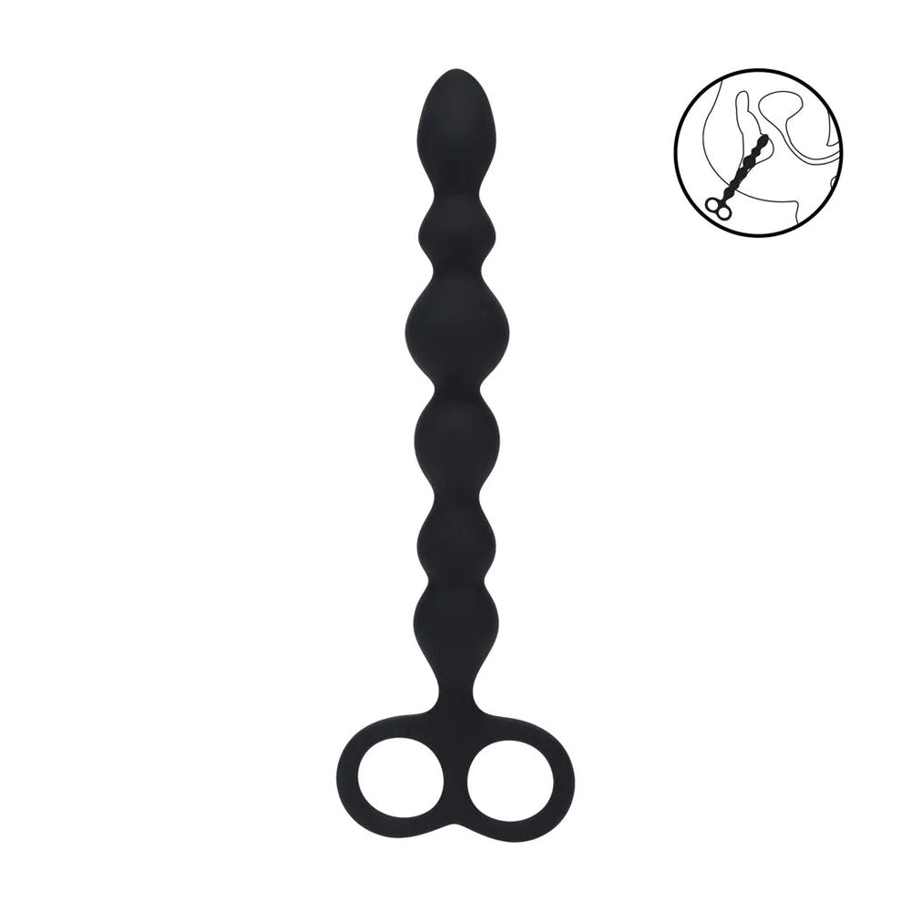 LEVELZ Beaded Silicone Anal Probe with Double Loop