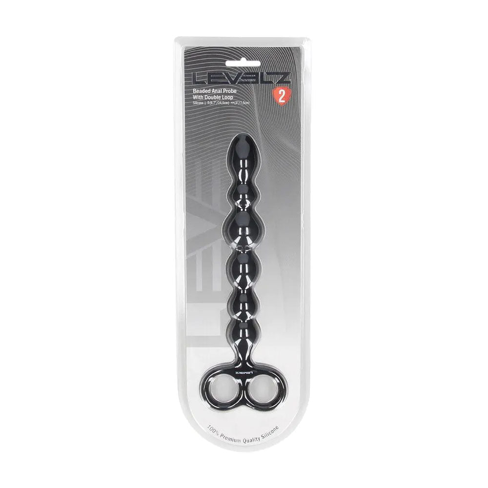 LEVELZ Beaded Silicone Anal Probe with Double Loop
