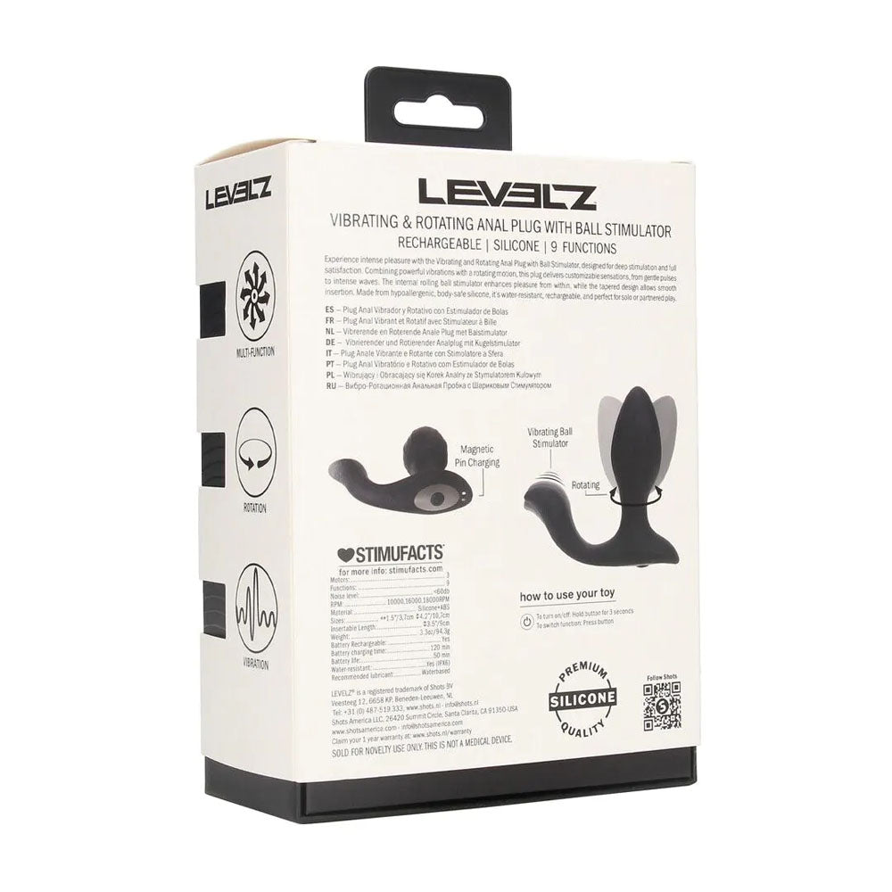 LEVELZ Vibrating & Rotating Anal Plug with Ball Stimulator