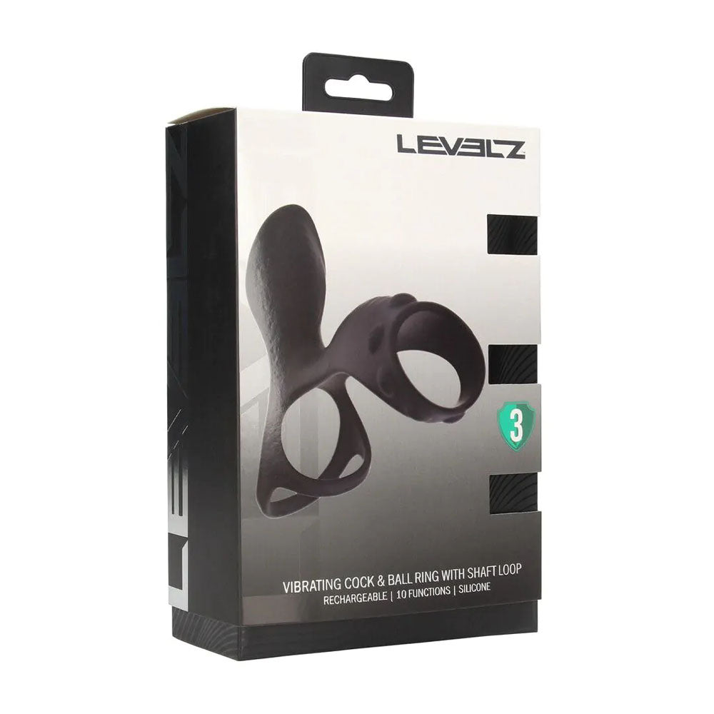 LEVELZ Vibrating Cock & Ball Ring with Shaft Loop