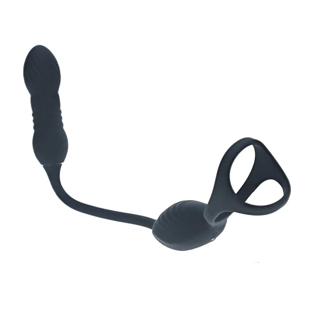 LEVELZ Vibrating & Thrusting TriO Cock Ring with Prostate Stimulator