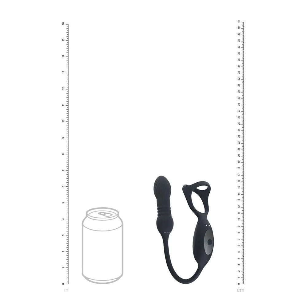 LEVELZ Vibrating & Thrusting TriO Cock Ring with Prostate Stimulator