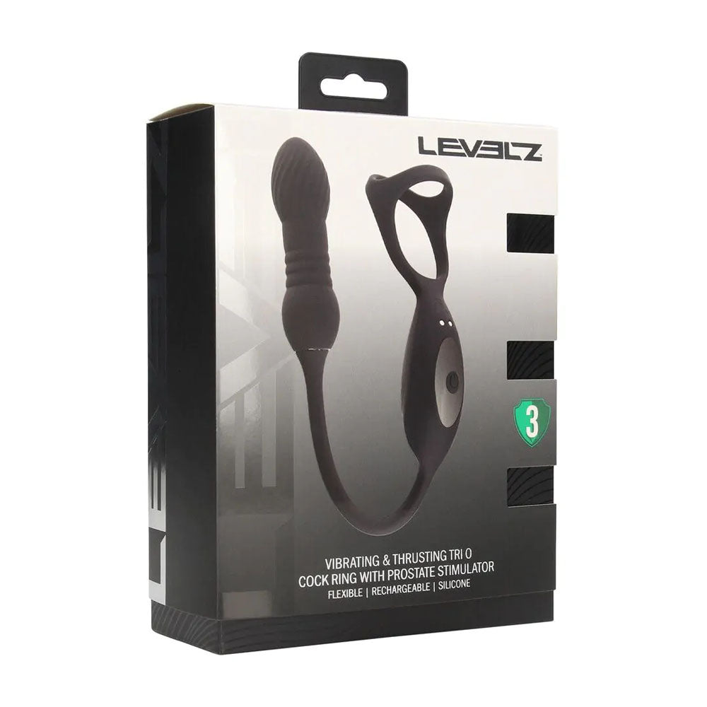 LEVELZ Vibrating & Thrusting TriO Cock Ring with Prostate Stimulator