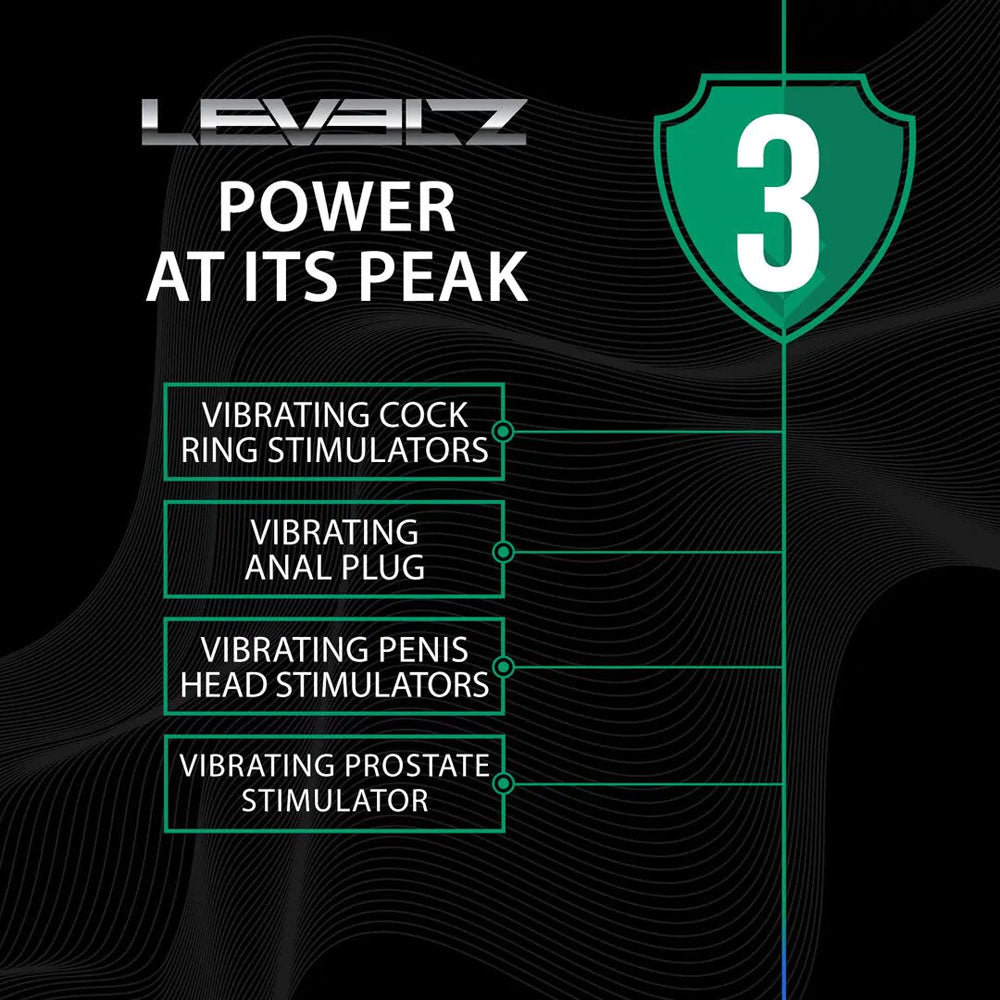 LEVELZ Remote Controlled Prostate Stimulator with Cock Ring - Black USB Rechargeable Vibrating Thrusting Prostate Massager with Cock Ring