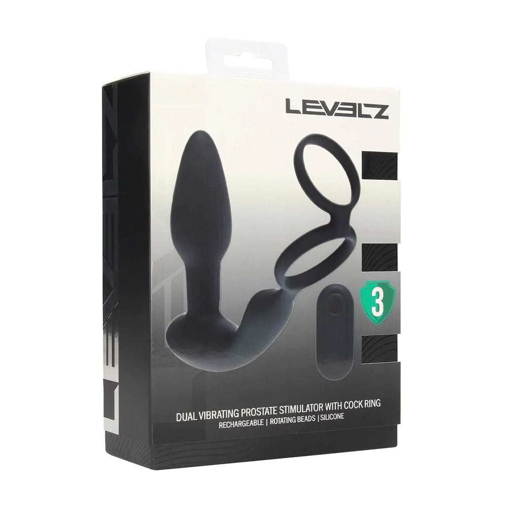 LEVELZ Dual Vibrating Prostate Stimulator with Cock Ring