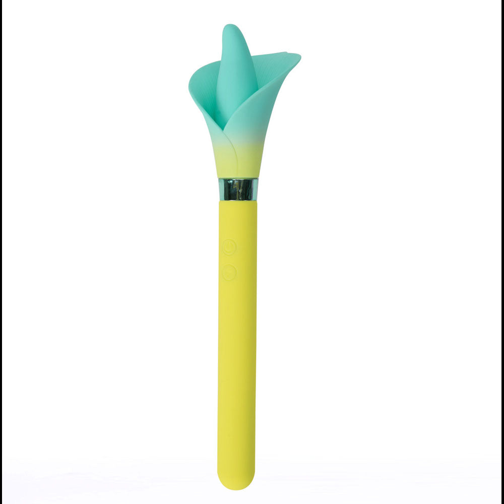 Maia VALA - Yellow - Yellow/Green 22.2 cm USB Rechargeable Flower Vibrator