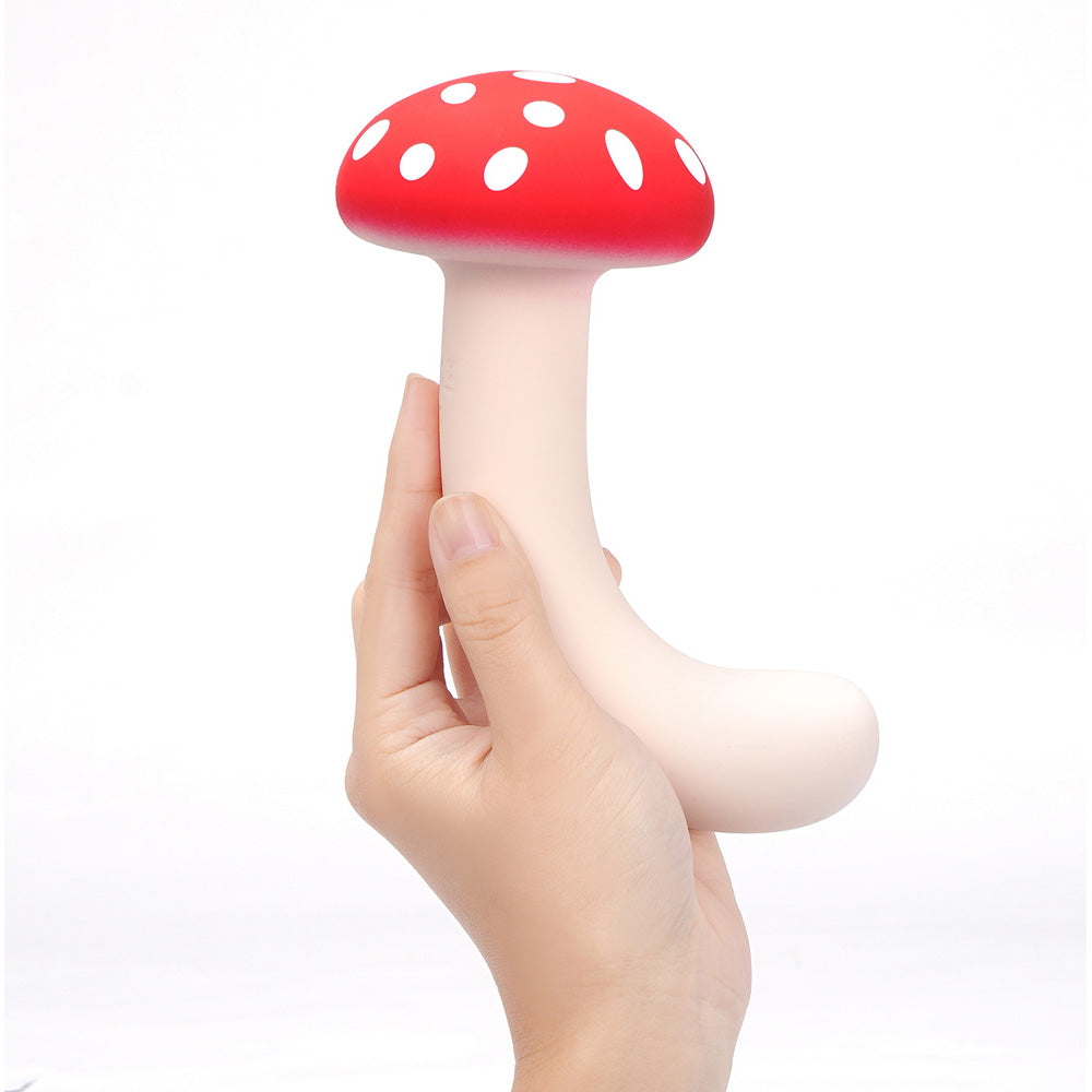 Maia ALICE - Red/White 15.2 cm USB Rechargeable Dual Vibrating Mushroom