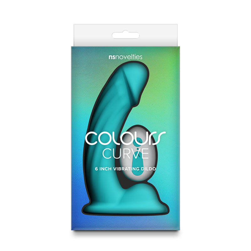 Colours Curve - Vibrating 6'' Dildo - Teal